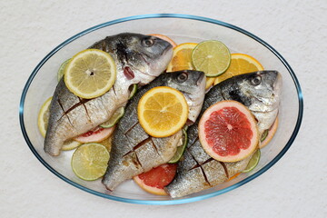 fresh fish with lemon