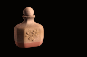 pink ceramic decorated jar isolated on white background