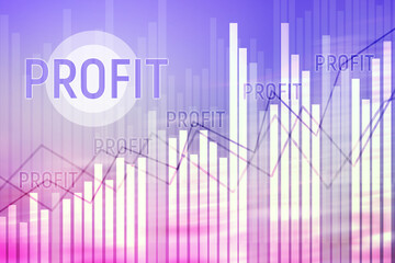 2d illustration futuristic business background pattern graph concept
