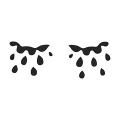 Fototapeta premium Tears vector icon.Black vector icon isolated on white background tears.