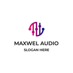 Simple Mixer Audio Spectrum Logo Design 