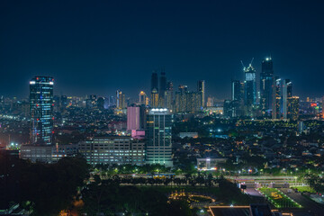 Fototapeta na wymiar Jakarta city skyline at night