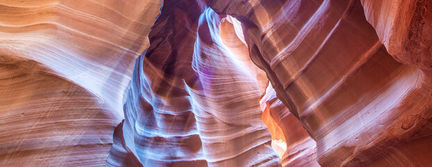 Antelope Canyon sunlight games and rocks - Arizona - USA. - obrazy, fototapety, plakaty