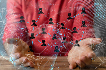 Global network. Blockchain. 3D illustration. Neural networks and artificial intelligence. Abstract