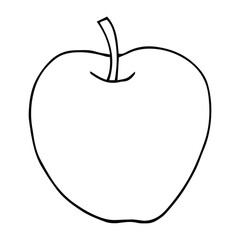 Food items - Apple. Vector doodle illustration in eps10
