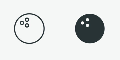 Bowling ball icon vector isolated. Game, activity symbol