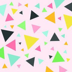 cute seamless geometric pattern colorful triangle pink background