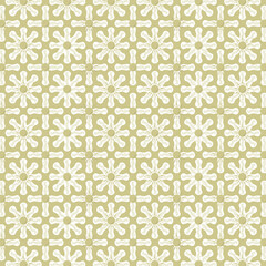 seamless pattern traditional damask tribal floral folk cream background