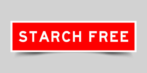 Sticker label with word starch free in color on gray background