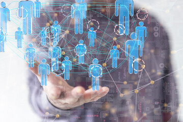 Global network. Blockchain. 3D illustration. Neural networks and artificial intelligence. Abstract
