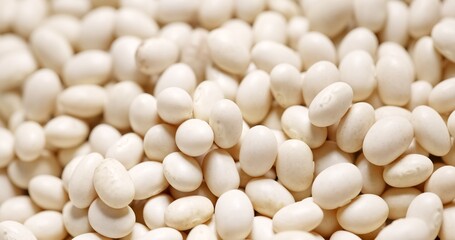 Closeup photo of natural dried beans rotating