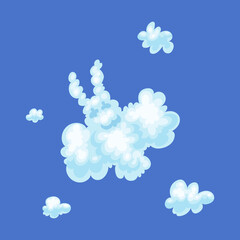 Rain cloud in shape of butterfly, cartoon flat vector illustration isolated.