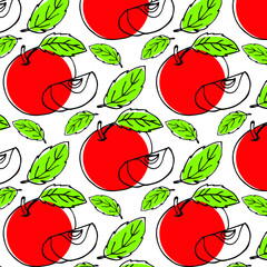 Seamless vector colorful apples pattern