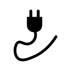 Electrical outlet silhouette icon. Corded plug. Vector.