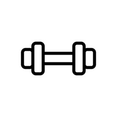 A simple dumbbell icon. Muscle training. Vector.