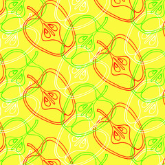 Fototapeta na wymiar Seamless vector colorful apples pattern