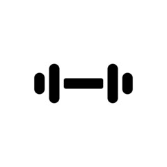 Dumbbell silhouette icon. Muscle training icon. Vector.