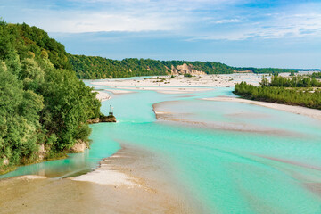 Banks of Tagliamento river, Italy