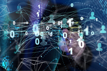 Fototapeta premium Abstract technology group and data 3d