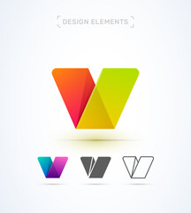 Vector letter V logo design template