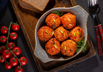 meat or chicken meatballs, cutlets