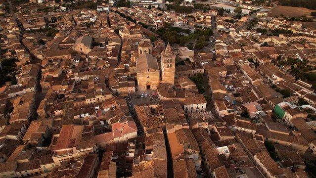 Aerial view of old village in Mallorca, Spain