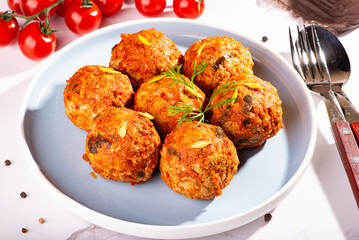 meat or chicken meatballs, cutlets
