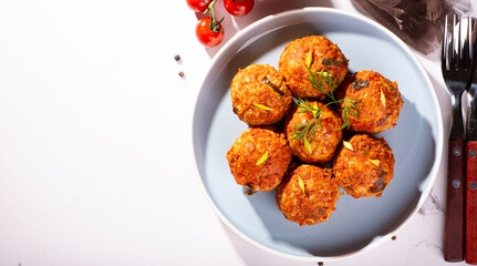 meat or chicken meatballs, cutlets