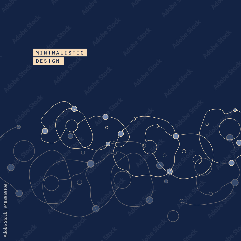 Aufkleber Abstract simple pattern made with circles and dotted lines. Modern minimalist circles vector concept