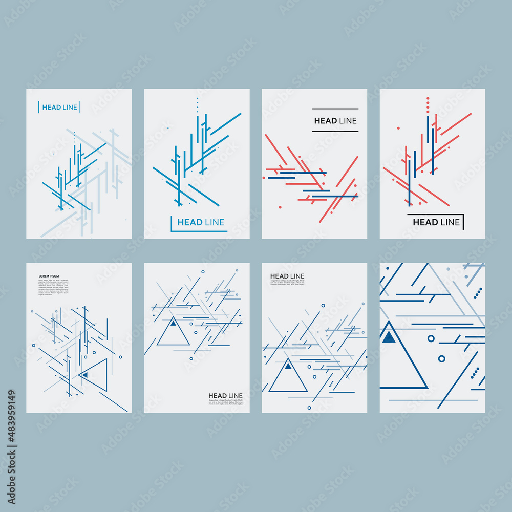 Poster Vector geometric background with triangles. Cover technology pattern. Abstract lines and tiangular shapes