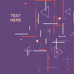 Abstract background with dynamic lines and triangles. Vector simple style design. Minimal backdrop illustration