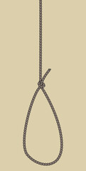 Illustration of rope with hangman's knot