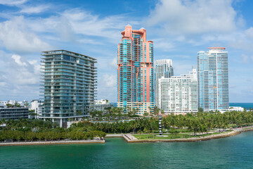 Fototapeta na wymiar View from Miami Beach, Florida.