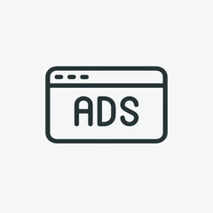 ad, ads, advertising, advertisement icon vector