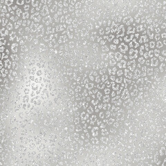 Silver Animal Print Glitter Pattern on Silver Metallic Gradient Background Texture, Digital Paper