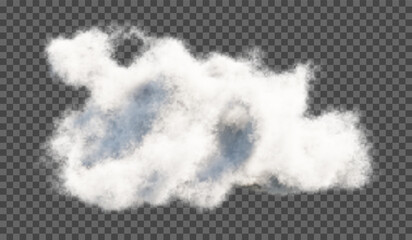 Vector illustration. Fluffy cloud or haze on a transparent background. Weather phenomenon.