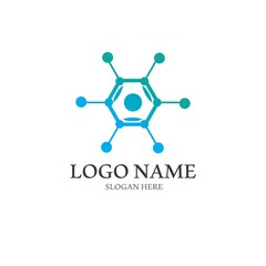 Molecule logo vector illustration design