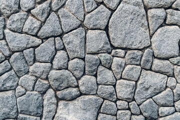 Texture of a gray stone wall. Texture background of the stone wall of the old castle. Stone wall as a background or texture.