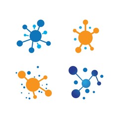 Fototapeta na wymiar Molecule logo vector illustration design
