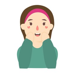 cute girl hand drawn cartoon