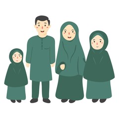 happy muslim family with children