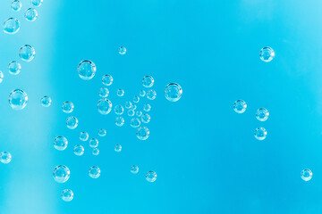 Bubbles under water, background abstraction liquid. Close up, macro