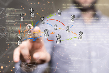 Global network. Blockchain. 3D illustration. Neural networks and artificial intelligence. Abstract