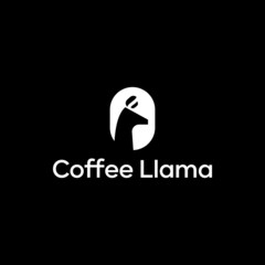 Silhouette Llama Coffee Logo Design 