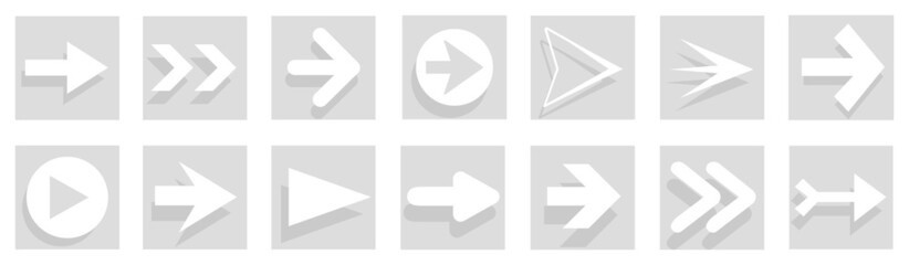 Arrow icon set isolated on background. Arrows vector collection. Different arrow icons in flat style. Creative arrows template for web site, app, graphic design, ui and logo. Arrow vector symbol