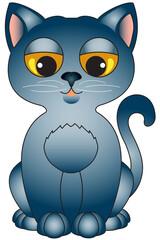 Illustration for children with color chartreux and black and white copy to be colored