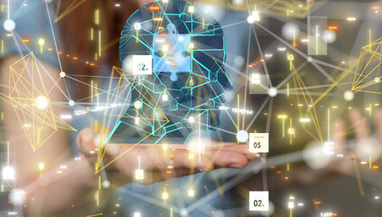 digital medical futuristic interface 3D rendering