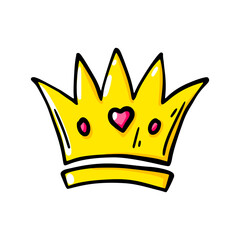 Hand drawn crown. Vector illustration