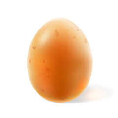 Realistic Light Brown Whole Chicken Egg. 3d Vector Illustration.