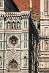 Italy, Tuscany, Florence, facade of the Cathedral of Santa Maria dei Fiore, Florence, Tuscany, Italy, Europe